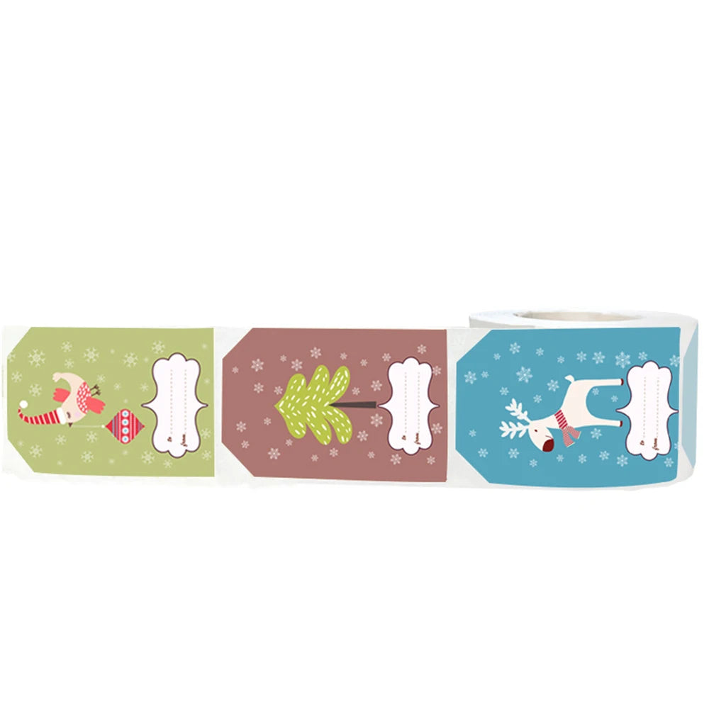 50-250pcs New Merry Christmas Stickers Rectangle Christmas Gift Box Decor Seal Sticker Cute Santa Stickers Stationery