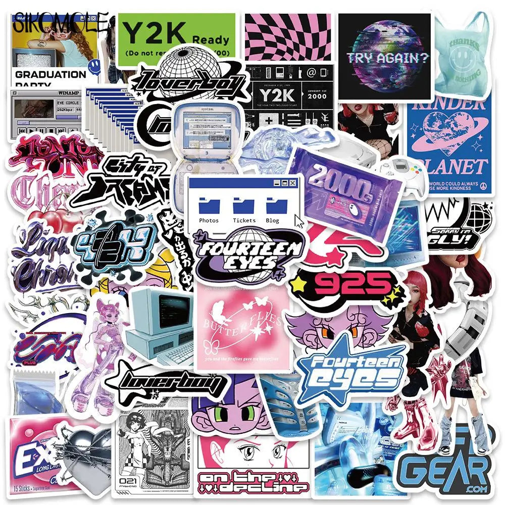 Cartoon Y2K Anime Stickers for Kids Car DIY Skateboard Laptop Luggage Bike Motorcycle Phone Decals