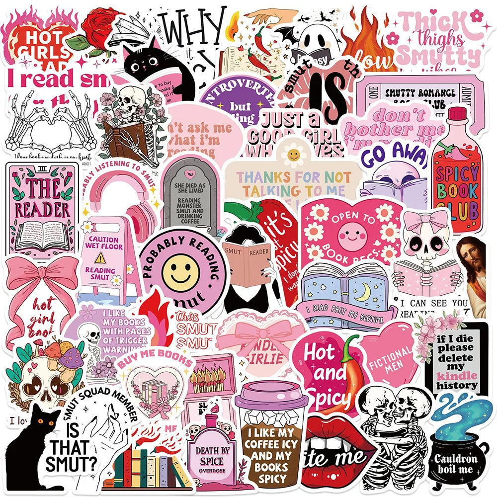 Cute Pink Cartoon Stickers for Laptop, Phone, Luggage, Bike, Car - 10/30/50pcs