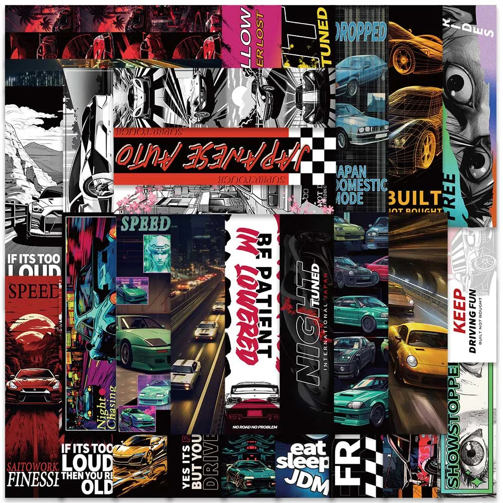 30pcs JDM Racing Car Paper Bookmarks - Cool Kids Gift Stationery