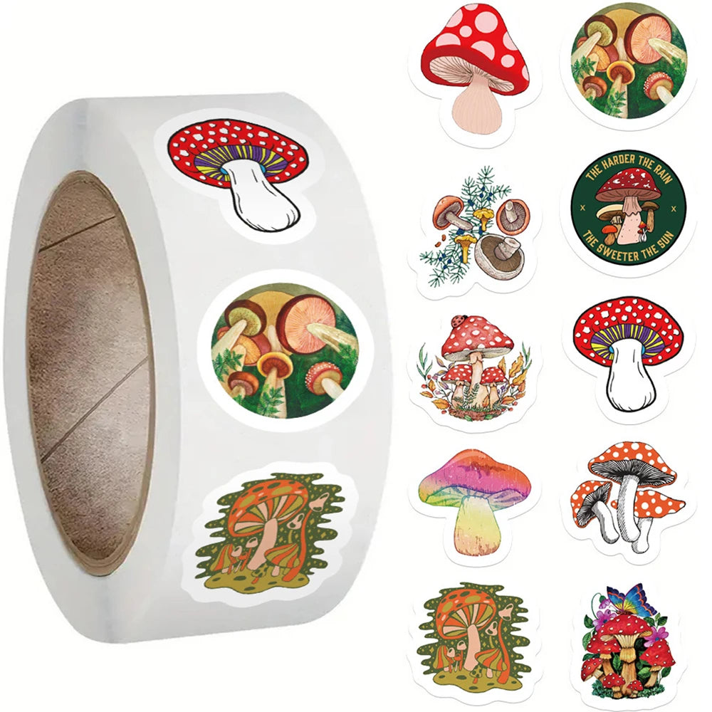 Mushroom Reward Stickers for Kids - 100-500pcs Set