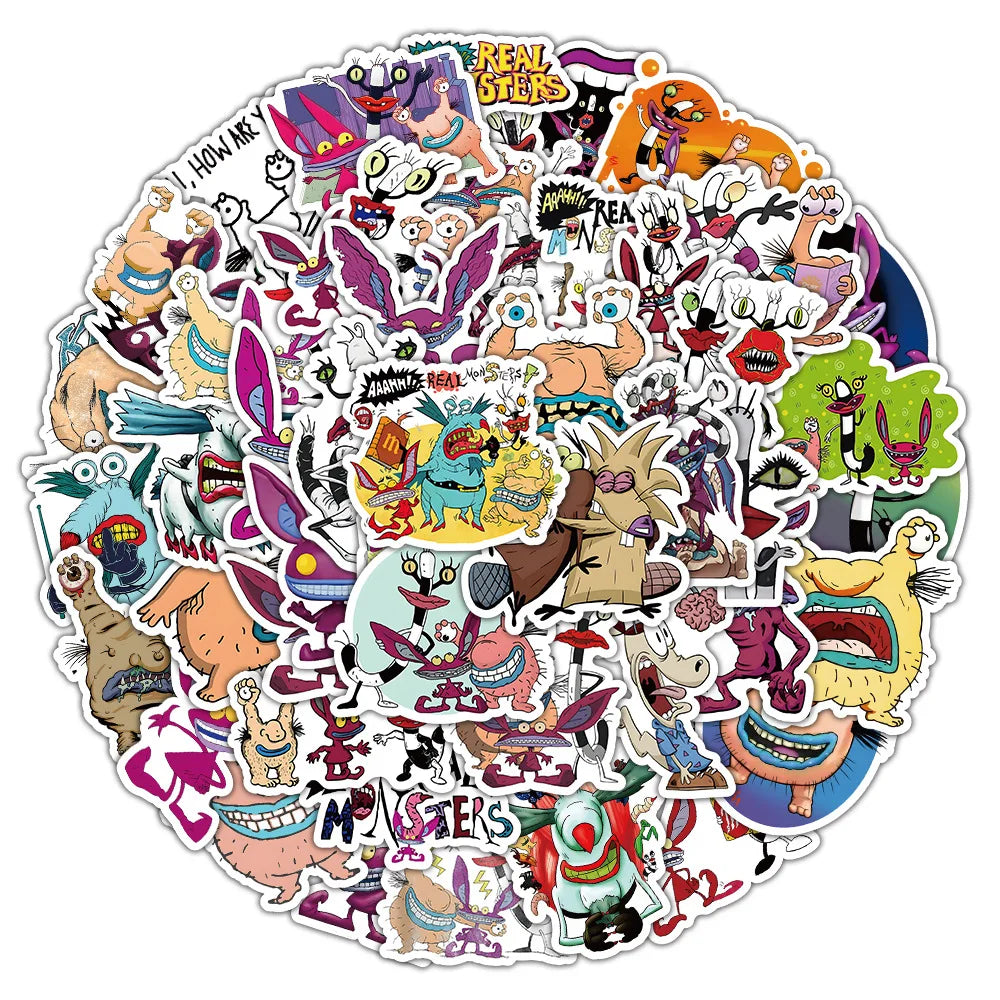 Aaahh!!! Real Monsters Stickers Decals for Phone, Luggage, Laptop, Scrapbook, Kids Toys (10/30/50pcs)