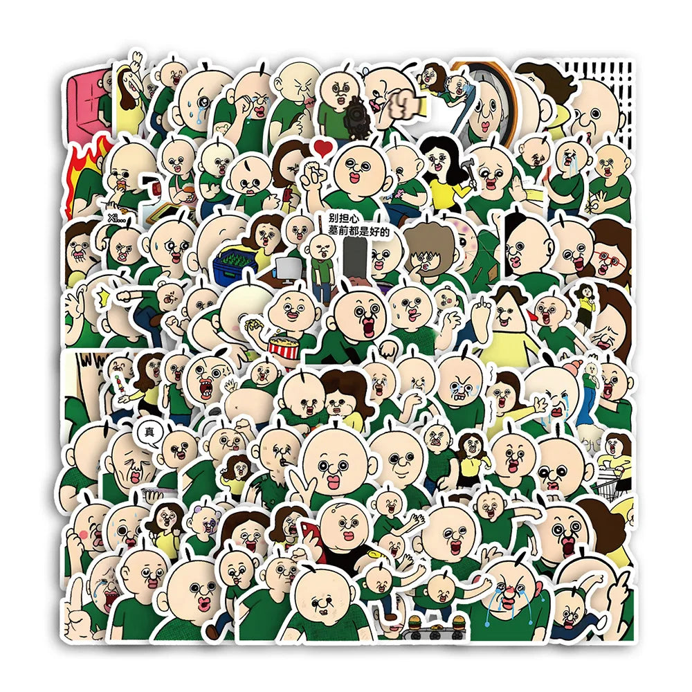 Cartoon Sticker Pack: Funny Animated Decals for Laptop, Luggage, Snowboard