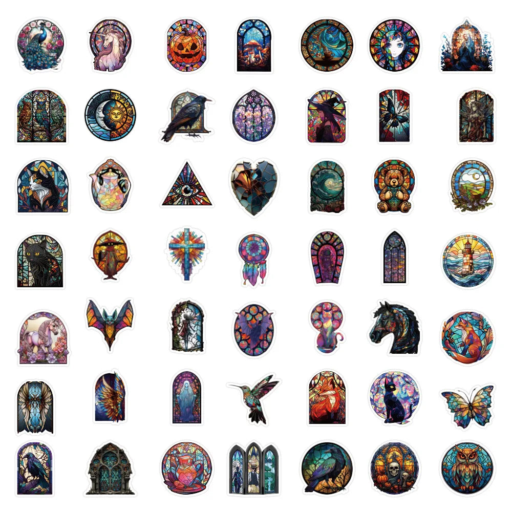 10/30/50PCS Cartoon Art Graffiti Colorful Skull Stickers Toys PVC Waterproof DIY Phone Helmet Skateboard Fridge Bike Decals Gift