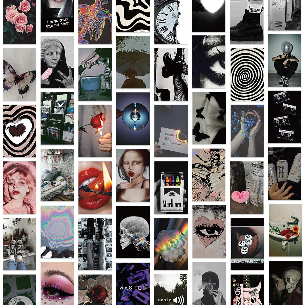 50 Pcs Grunge Rock Aesthetic Stickers for Laptop, Guitar, Phone, Skateboard, Car