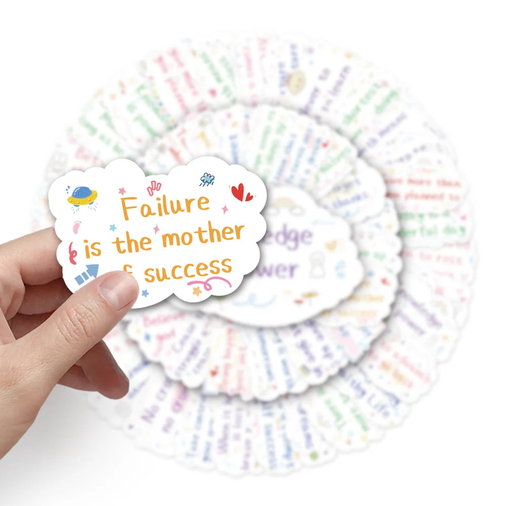 10/50pcs Motivational Phrases Sticker Inspirational Life Quotes DIY Stationery Laptop Study Room Scrapbooking Graffiti Decals