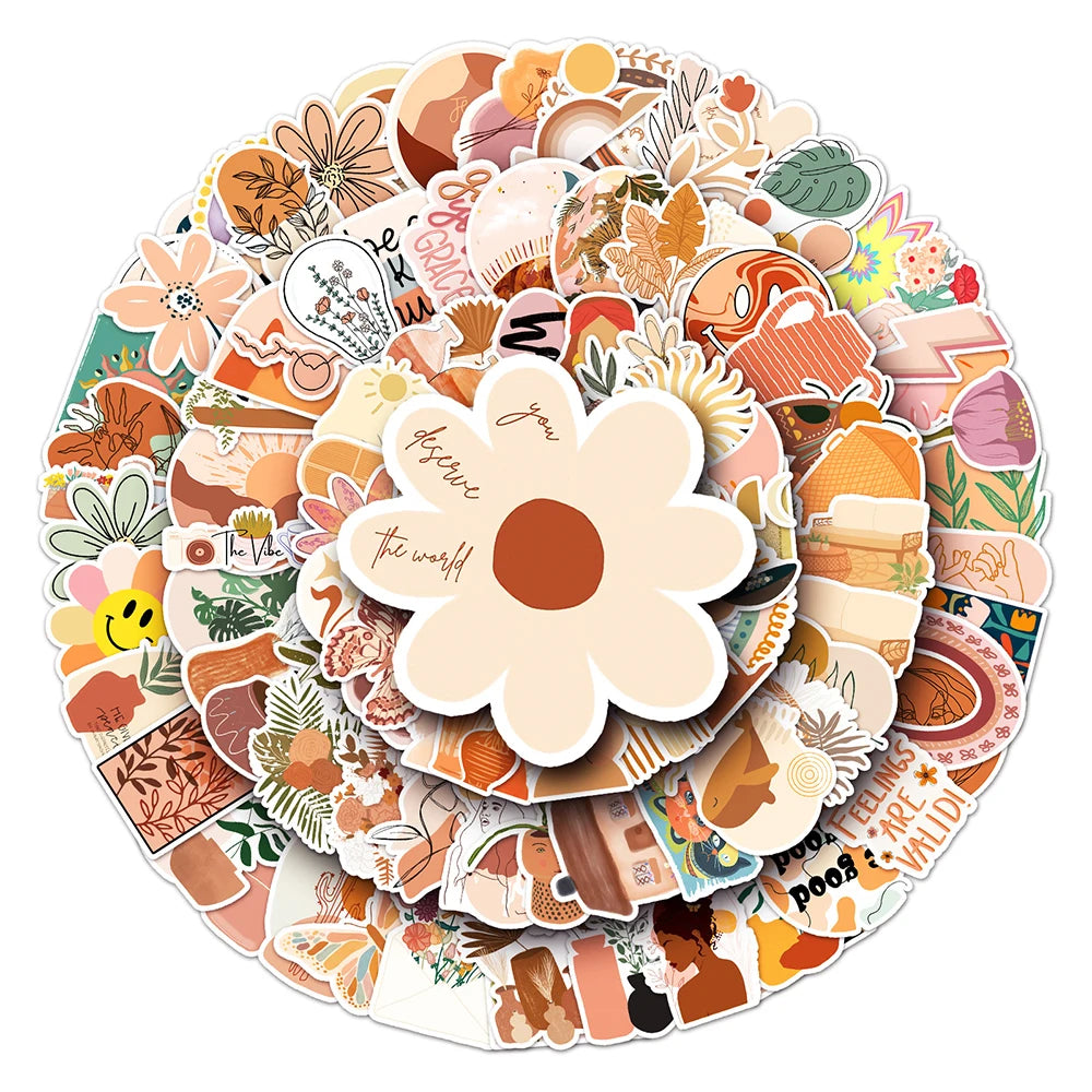 10/30/50/100PCS Art Bohemian Aesthetic Stickers Graffiti Ins Style Cartoon Decals DIY Decoration Fridge Guitar Phone Laptop Toy