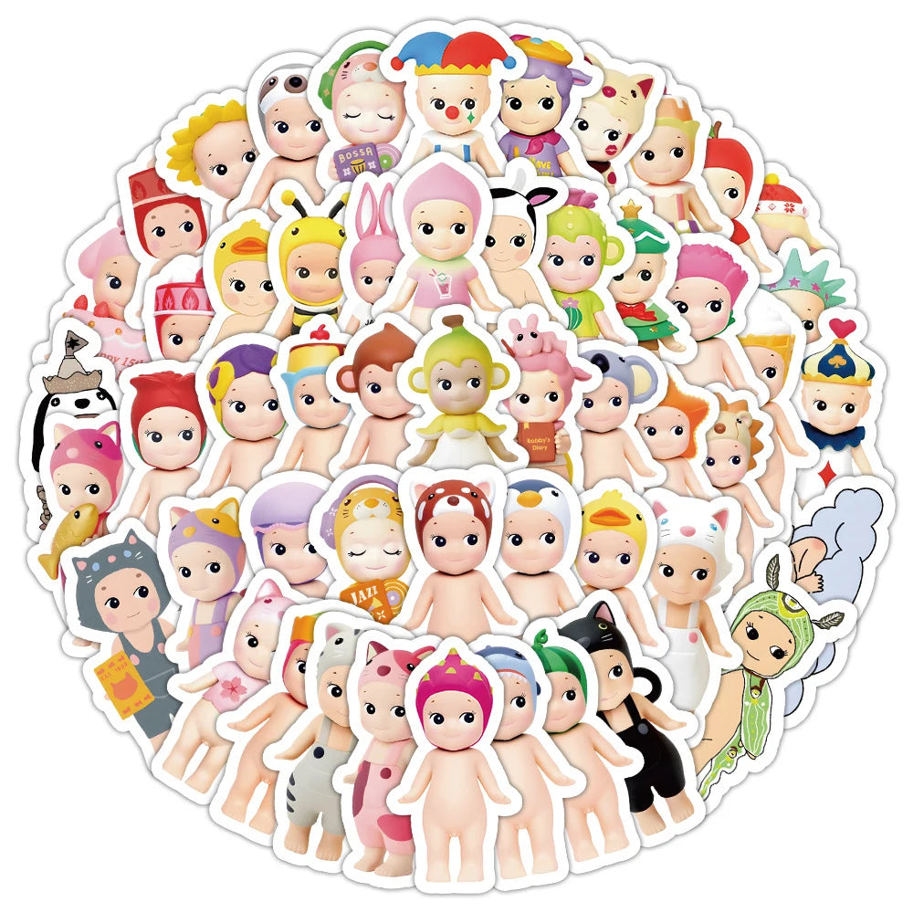 Sonny Angel Doll Stickers: Cute, Funny, DIY Laptop & Suitcase Decals (10/30/50/100pcs)