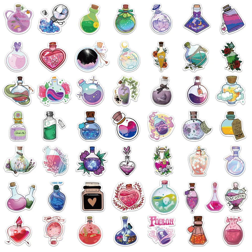 99Pcs Cartoon Magic Drop Pharmacist Graffiti Stickers Decals Kids Toy DIY Diary Suitcase Scrapbook Laptop Bike Sticker