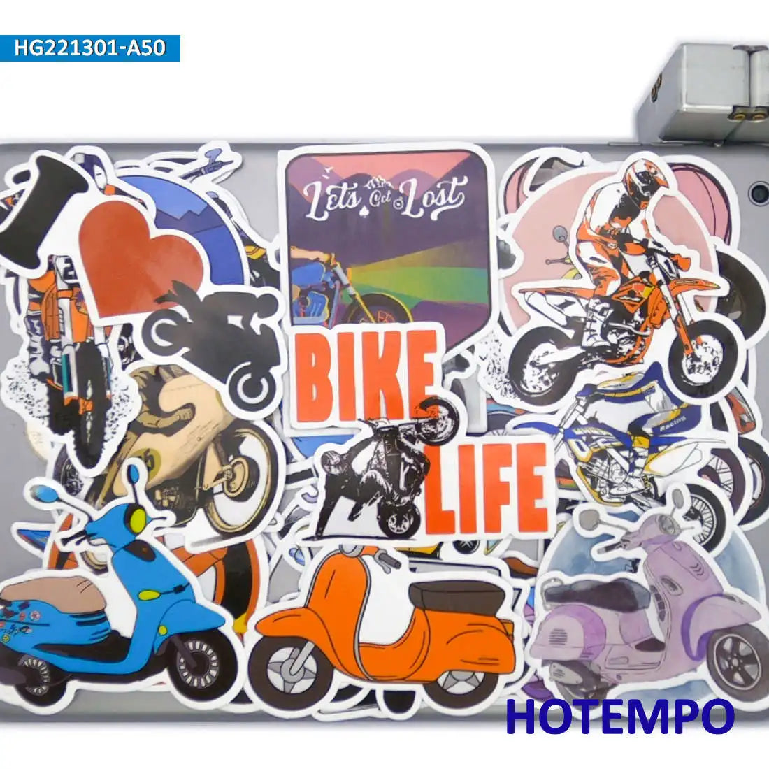 50Pieces Mountain Motocross Motorcycle Sports Dirt Bike Waterproof Stickers for Skateboard Phone Laptop Car Helmet Sticker Toys
