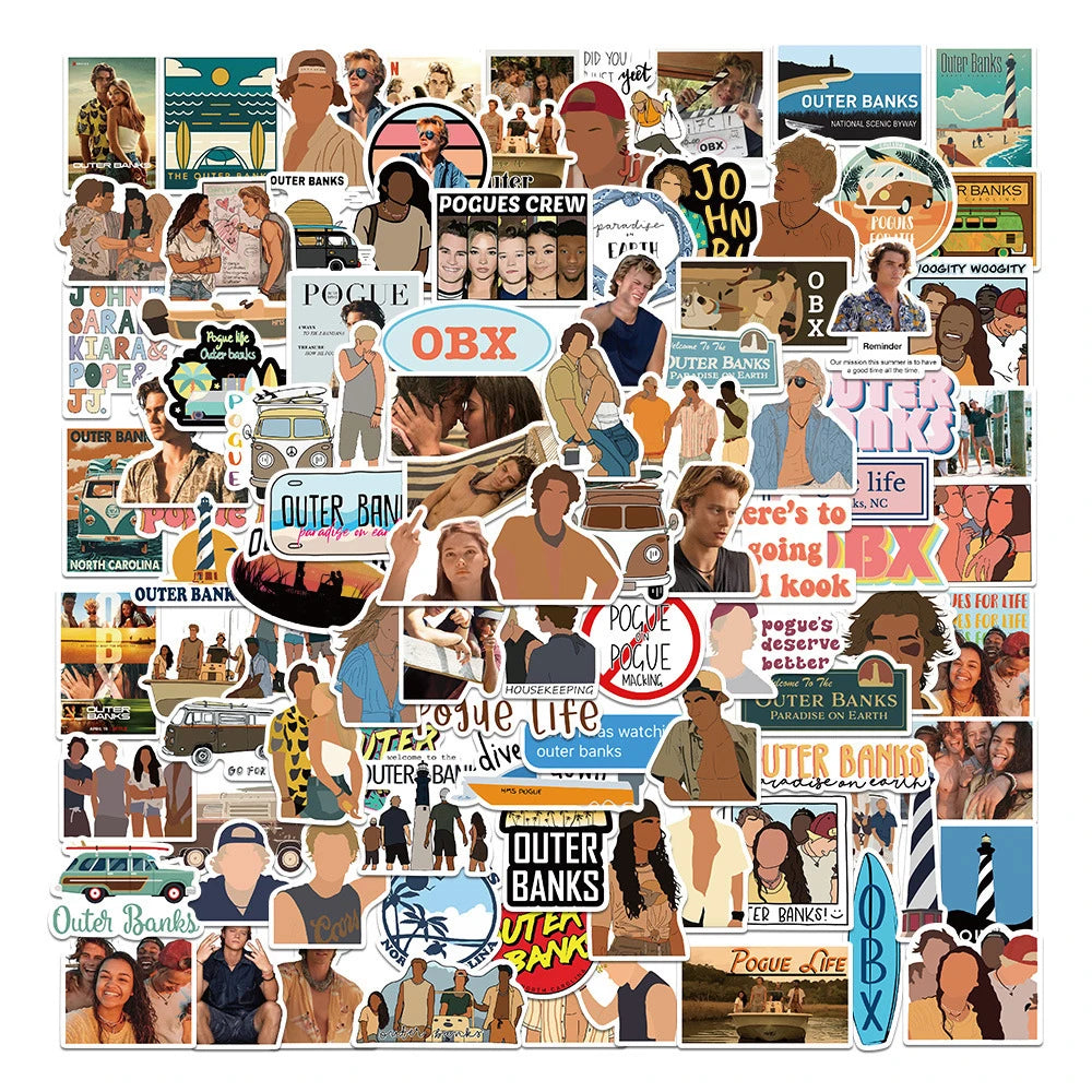 Outer Banks Stickers Decals for Skateboard Laptop Fridge Luggage Waterproof 10/30/50/100pcs