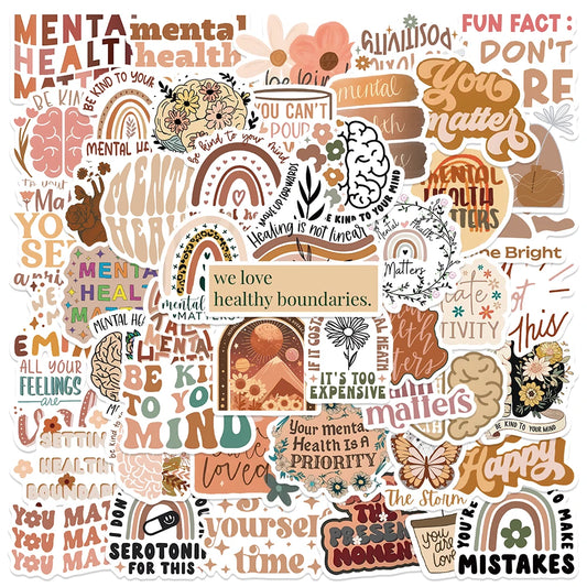 50PCS Boho Vintage Art Stickers for Guitar, Phone, Laptop, Scrapbook, Diary