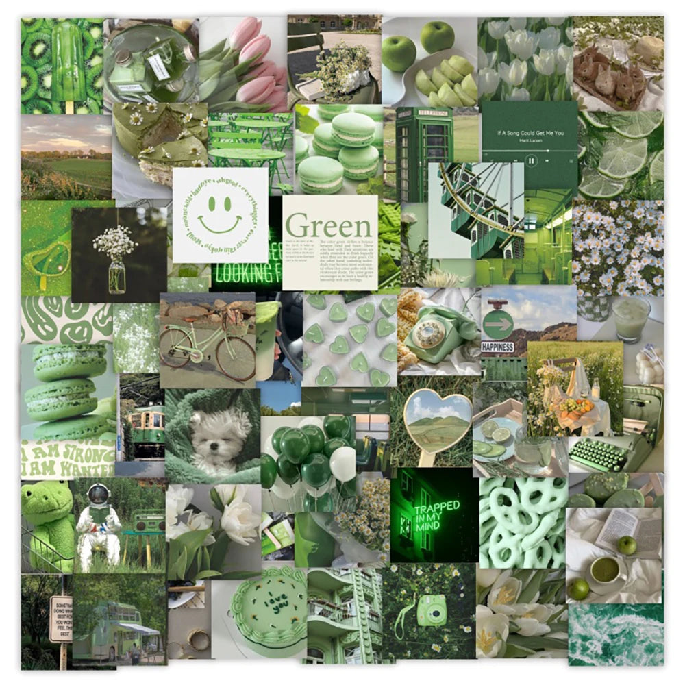 Forest Girl Cute Green Stickers Set for DIY, Phone, Fridge, Car, Kids Gift