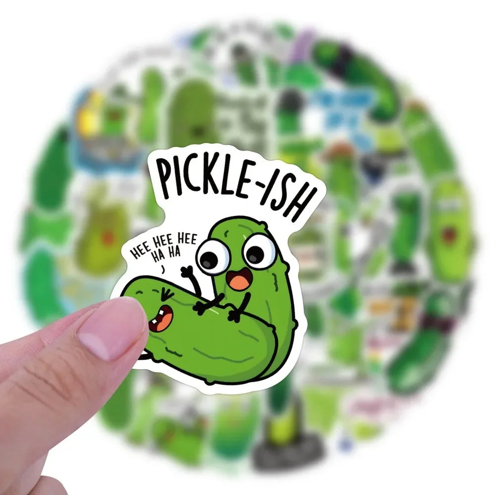10/60Pcs Pickled Cucumber Cartoon Graffiti Stickers Phone Guitar Laptop Notebook Suitcase Cup Waterproof Sticker Decals Kids Toy