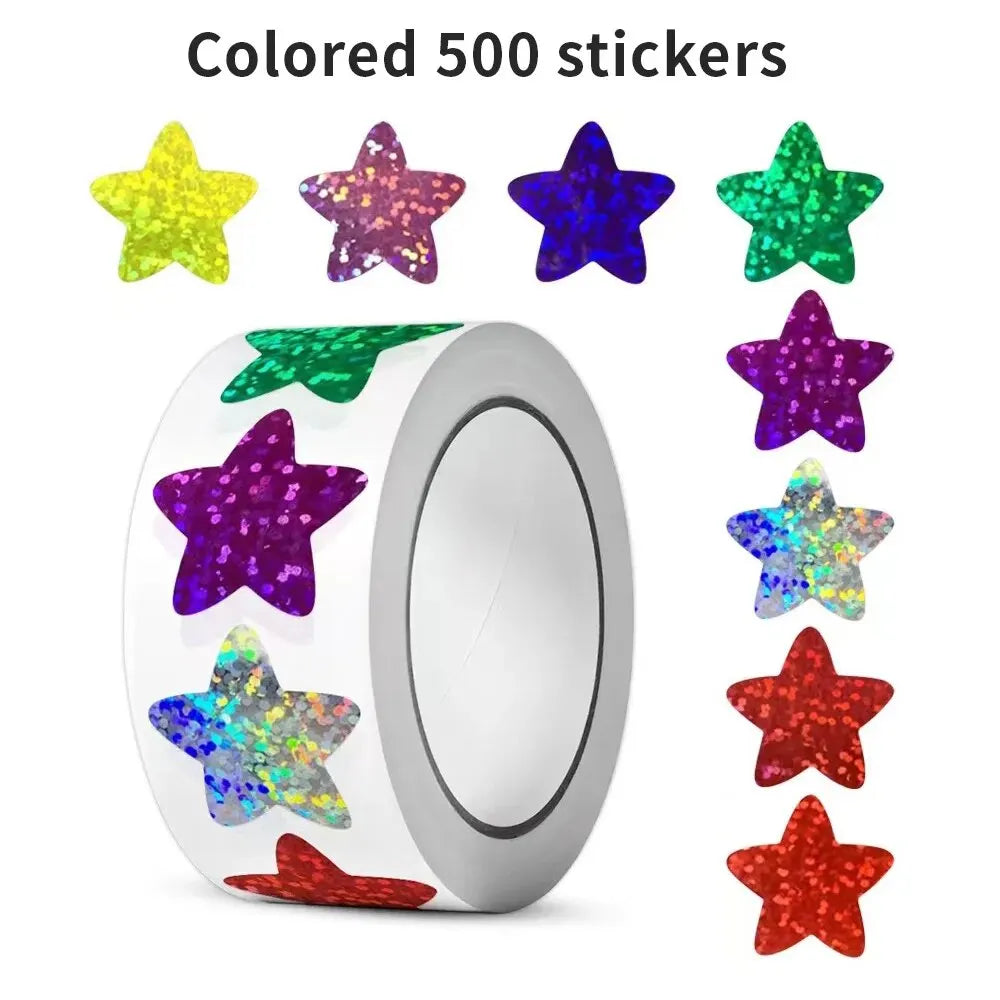 500 Holographic Venus Stickers Roll - Reward, Crafts, Classroom Supplies