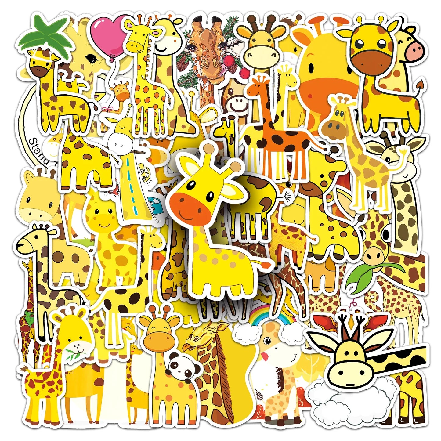 50Pcs Giraffe Cartoon Waterproof Vinyl Stickers for Skateboard Snowboard