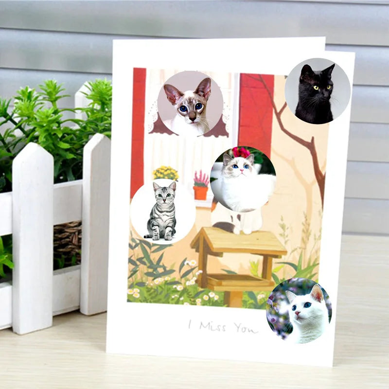 100-500pcs Creative Animals Cat Stickers 1inch Labels Reward Sticker For School Teacher Kids Smile Stationery Sticker