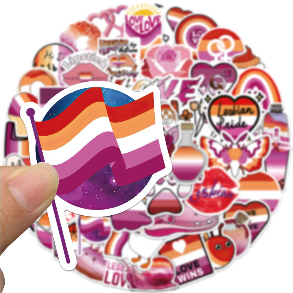 10/30/50PCS Purple Lesbian Graffiti Stickers Cartoon Decal Skateboard Laptop Motorcycle Luggage Phone Bike Waterproof Sticker