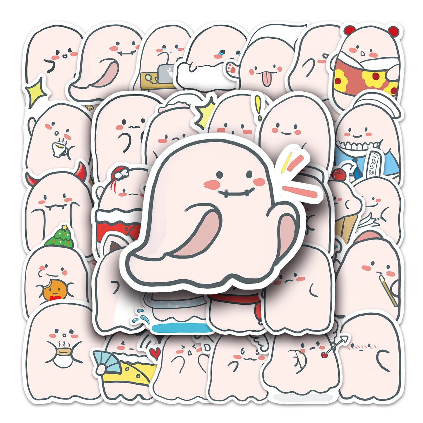 50Pcs Cute Cartoon Waterproof Vinyl Stickers for Skateboard Snowboard Decals