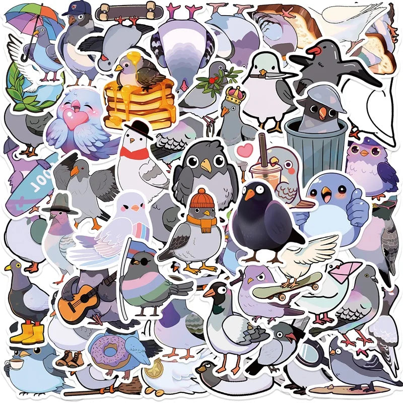 Kawaii Pigeon Stickers 10/30/50PCS Kids Stationery Decor