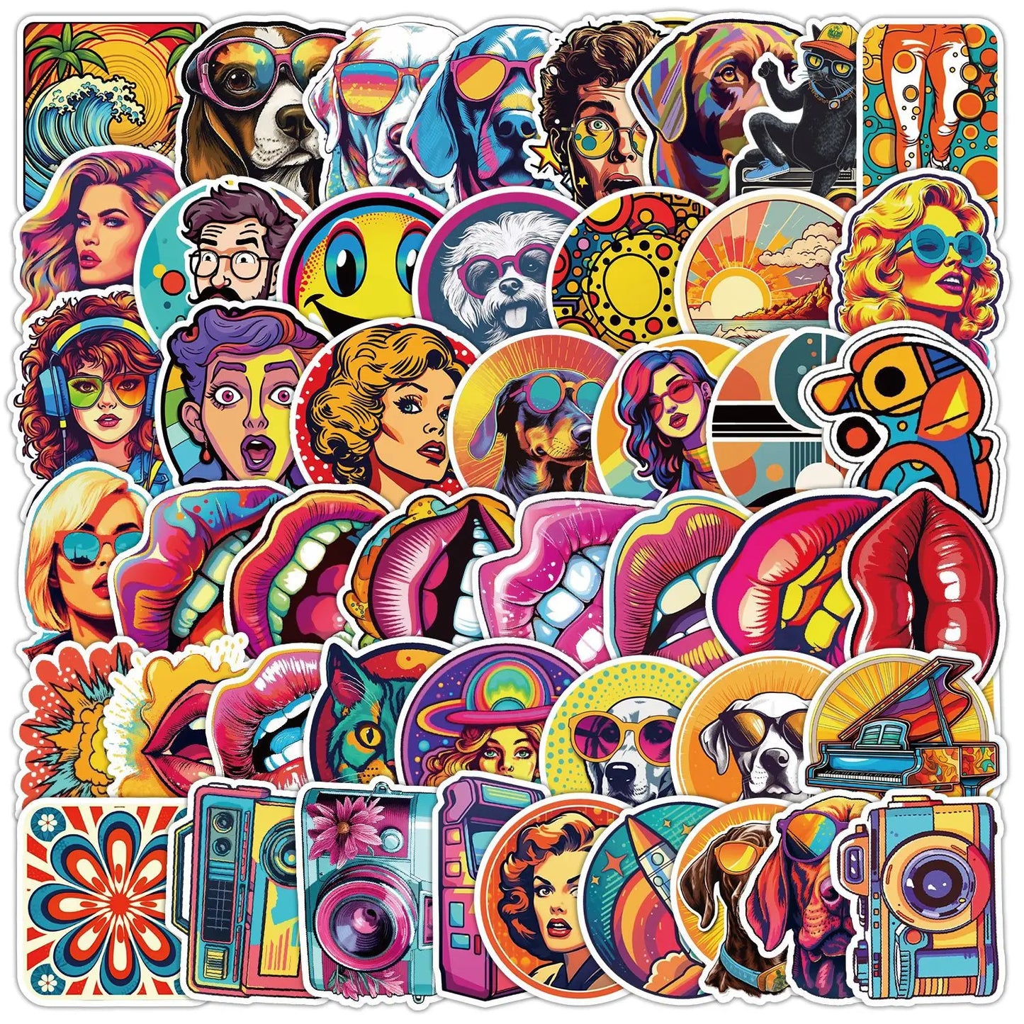 Pop Art Cartoon Stickers for Phone Laptop Luggage Skateboard - 10/30/50PCS