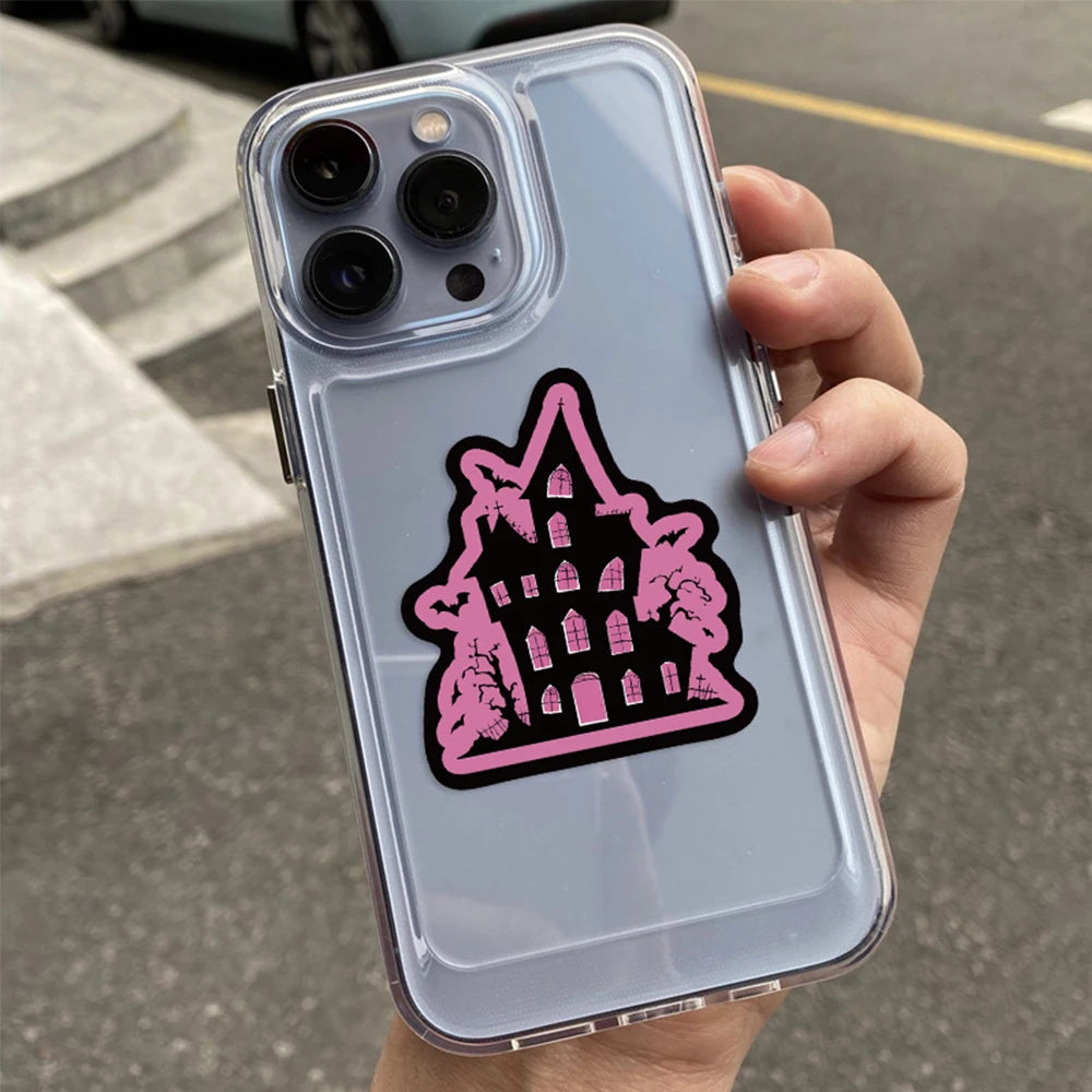 10/30/50pcs Cool Cartoon Black and Pink Gothic Stickers Aesthetic Decals DIY Laptop Notebook Phone Car Fridge Decoration Sticker