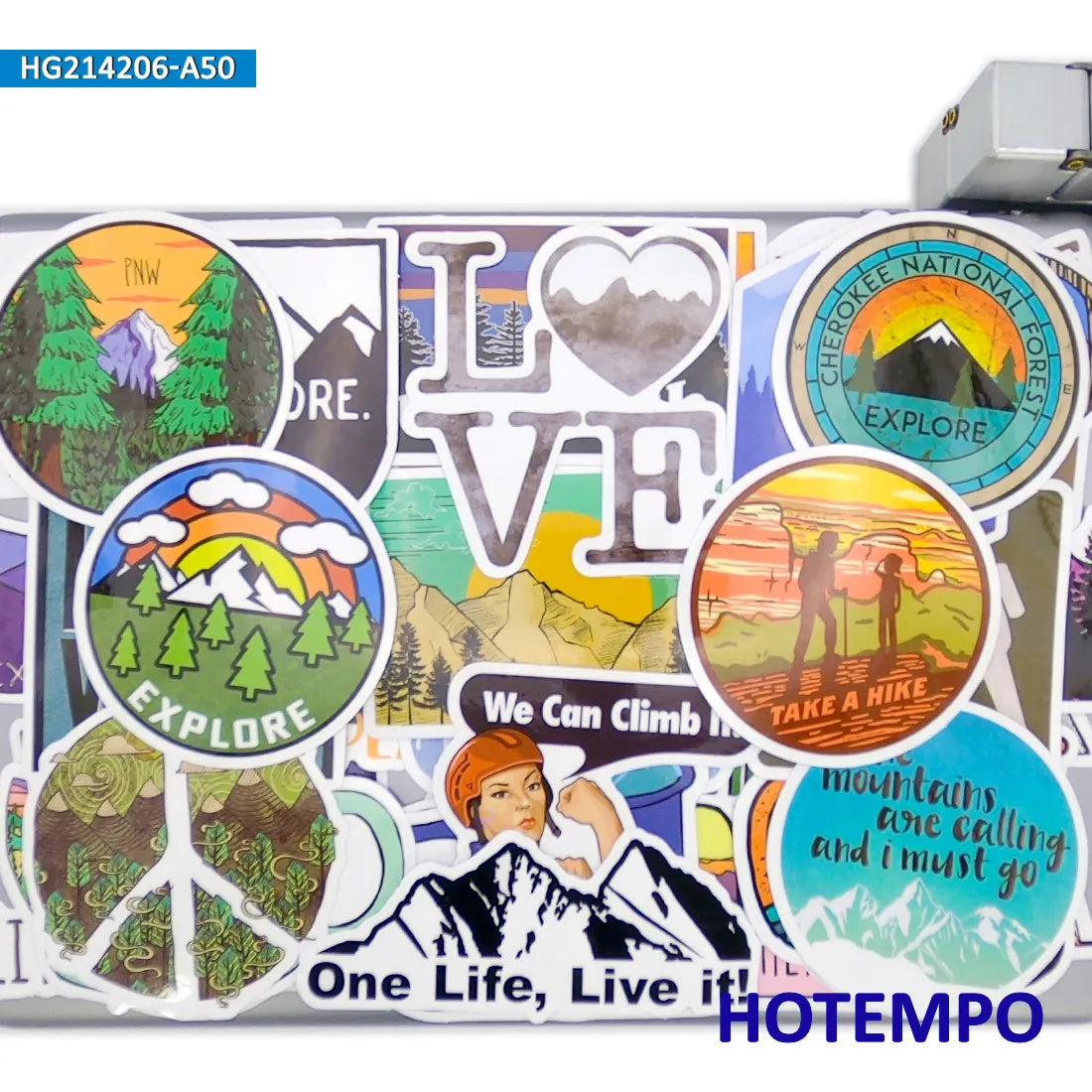 20/30/50Pieces Travel Stickers Climbing Hiking Camping Outdoor Explore for Phone Scrapbook Luggage Car Motorcycle Laptop Sticker