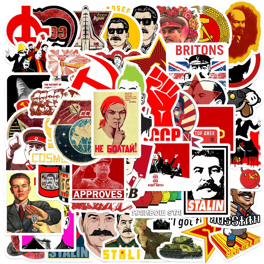 Retro Soviet Stickers Decal Set for Skateboard, Car, Laptop, Luggage, Phone, Kids Toy