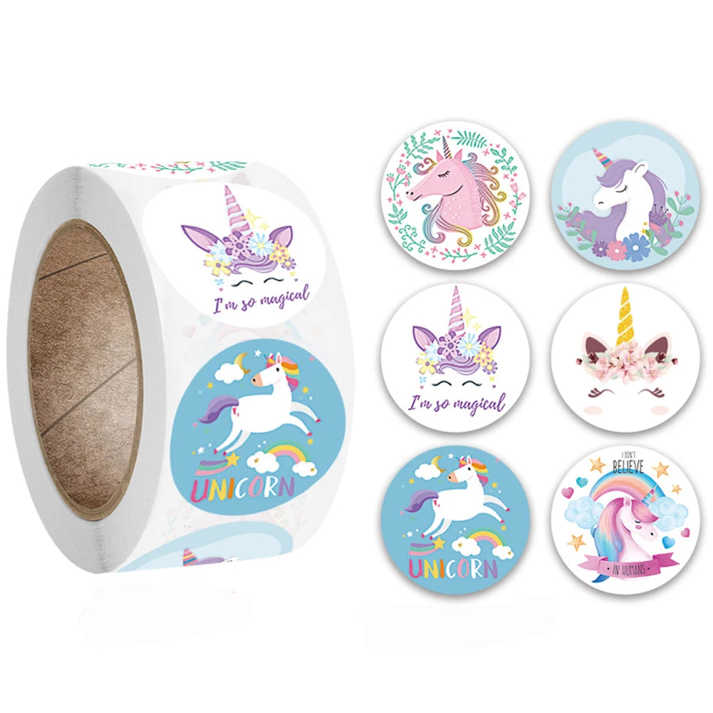 100-500pcs Cute Kids Cartoon Animals Labels Stickers for Gift Package Card Birthday Party Wrapping Children Stationery stickers