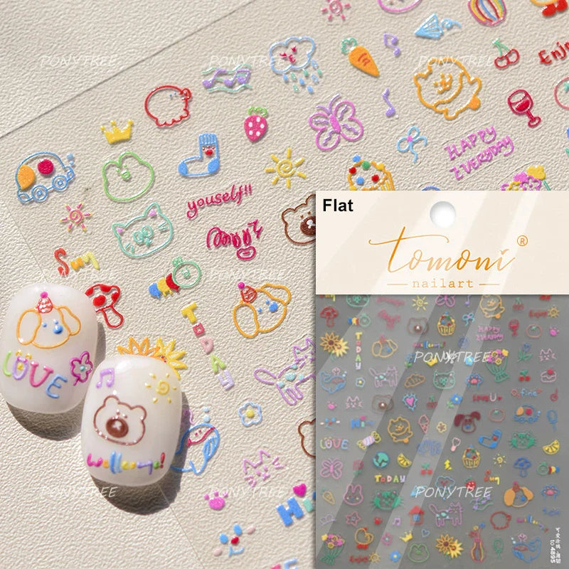 Leopard Cat Paw Nail Art Stickers Manicure Decals