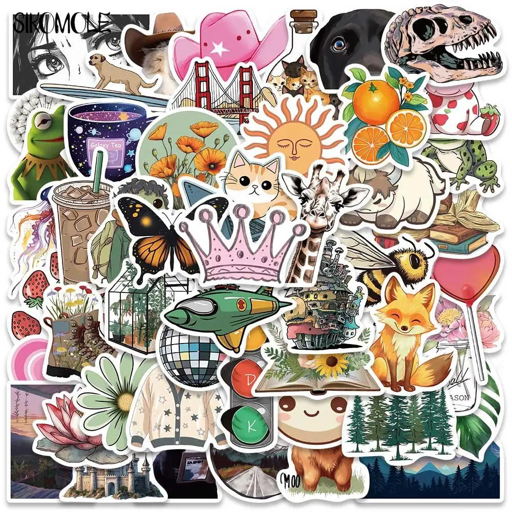 Cartoon Graffiti Stickers Pack for Luggage, Guitar, Fridge, Laptop, Kids Decals