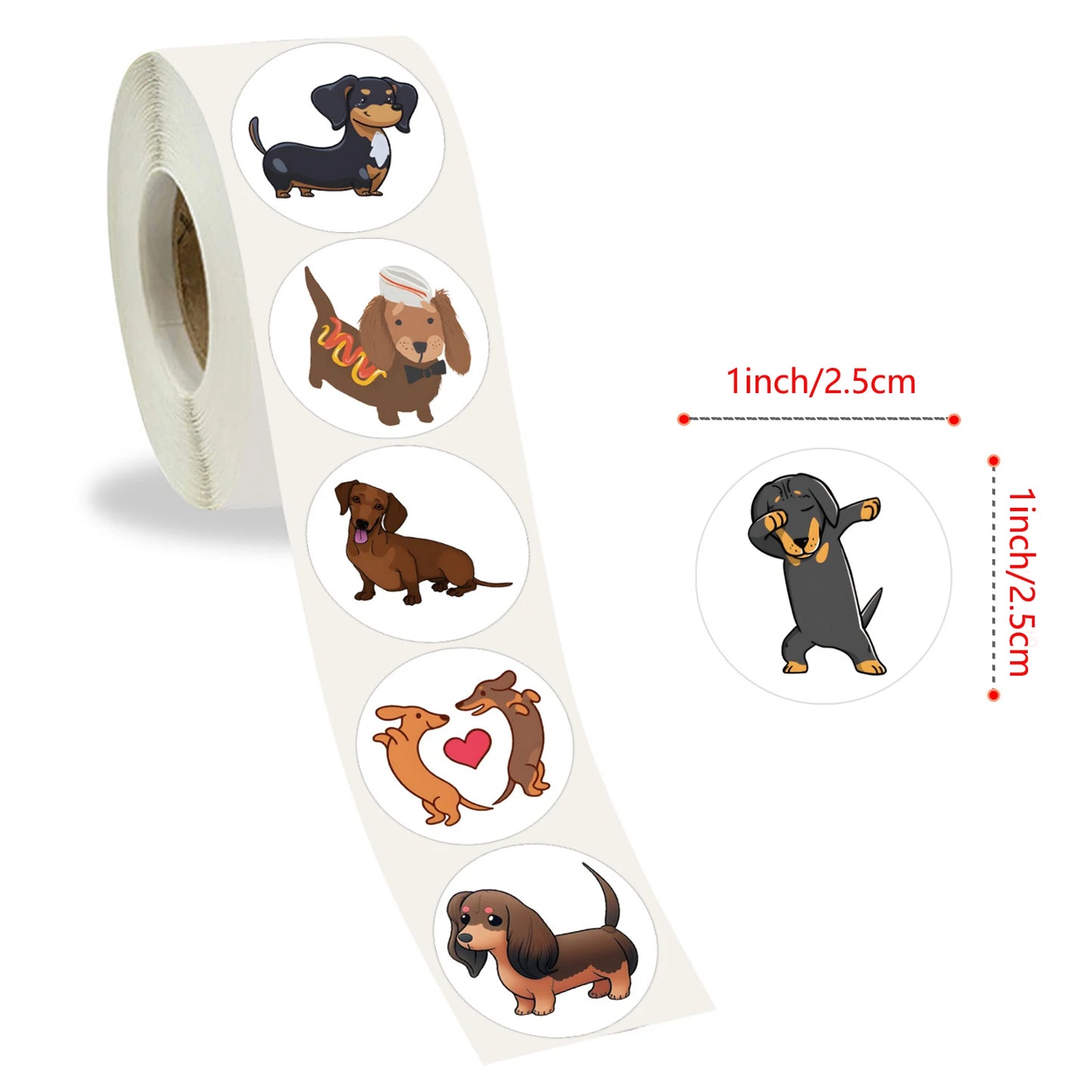 100-500pcs Dog Sticker for On Laptop Suitcase Cute Animal Cartoon Rewards Hand Account Tape Seal Label Stationery Stickers