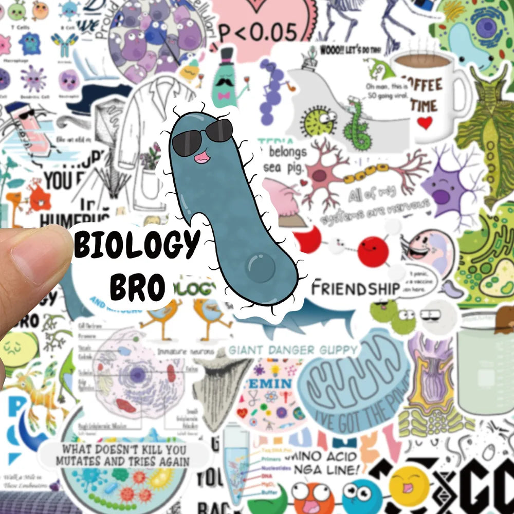 10/30/50PCS Cute Cartoon Biology Stickers Graffiti DIY Notebook Skateboard Phone Laptop Bike Car Decoration Funny Kids Toy Gift