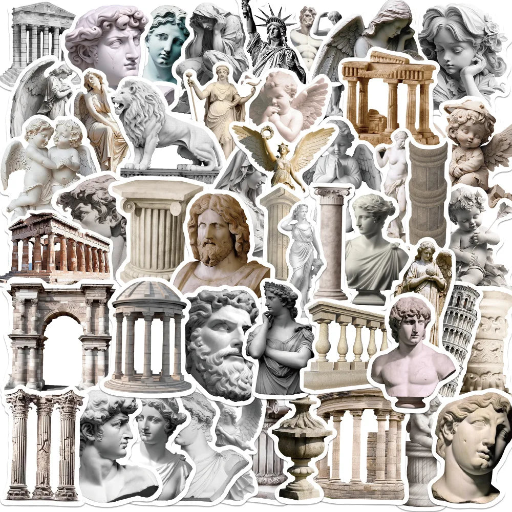 Aesthetic Retro Art Stickers for Luggage, Water Bottle, Notebook, Guitar, Laptop, Phone (10/25/50pcs)