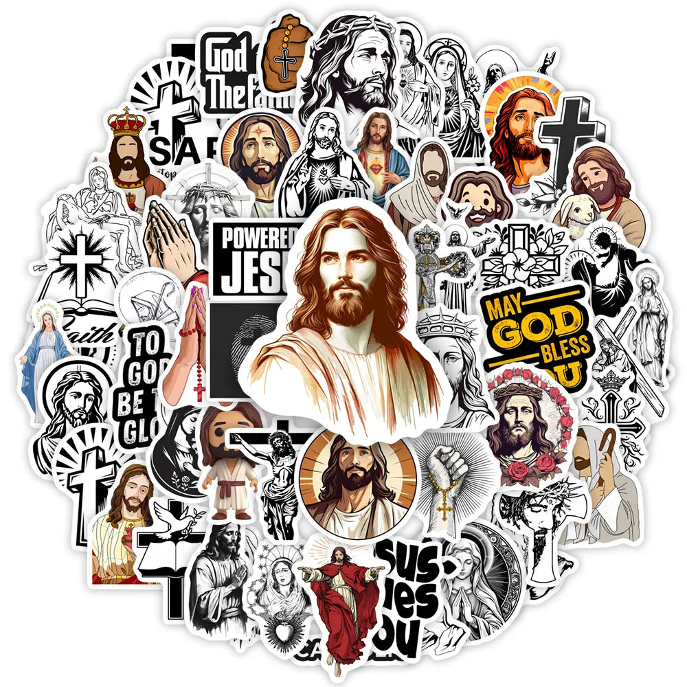 Jesus Bible God Christian Mary Stickers Art DIY Gifts Decal for Laptops Phones Scrapbook Luggages Fridges Decorative Waterproof