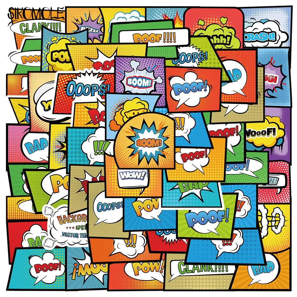 Cartoon Explosion Anime Graffiti Stickers for Laptop, Luggage, Skateboard, Guitar - 10/30/53PCS