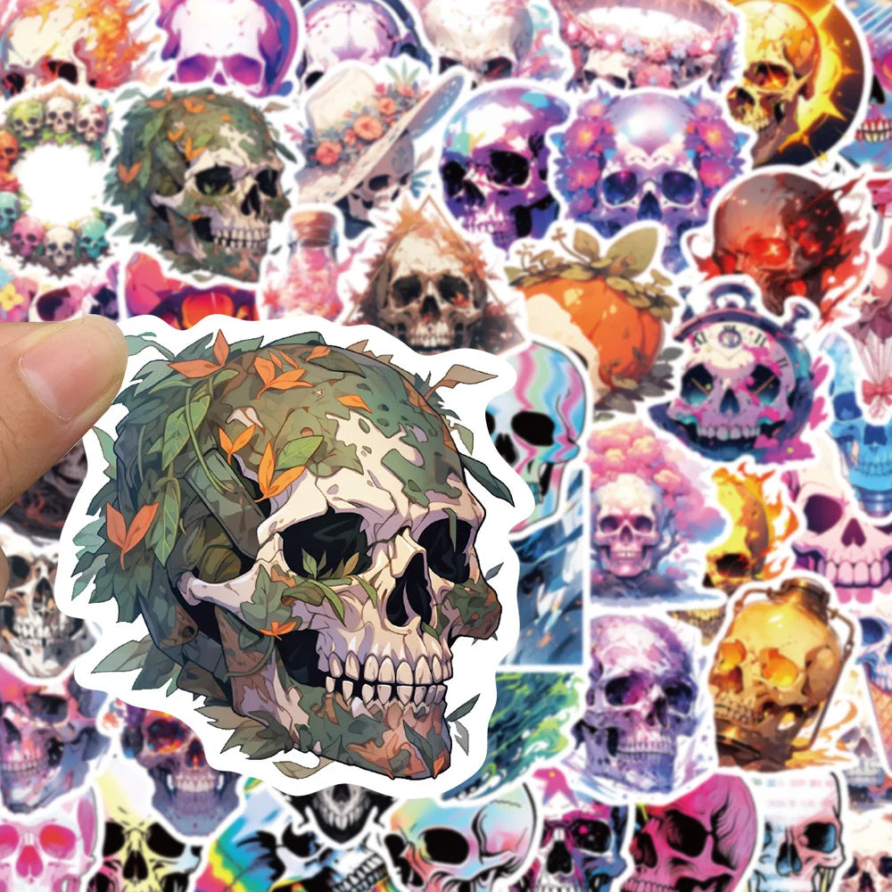 10/30/50PCS Cool Skull Stickers Aesthetic Cute Decoration DIY Skateboard Phone Laptop Scrapbook Bike Car PVC Waterproof Kids Toy