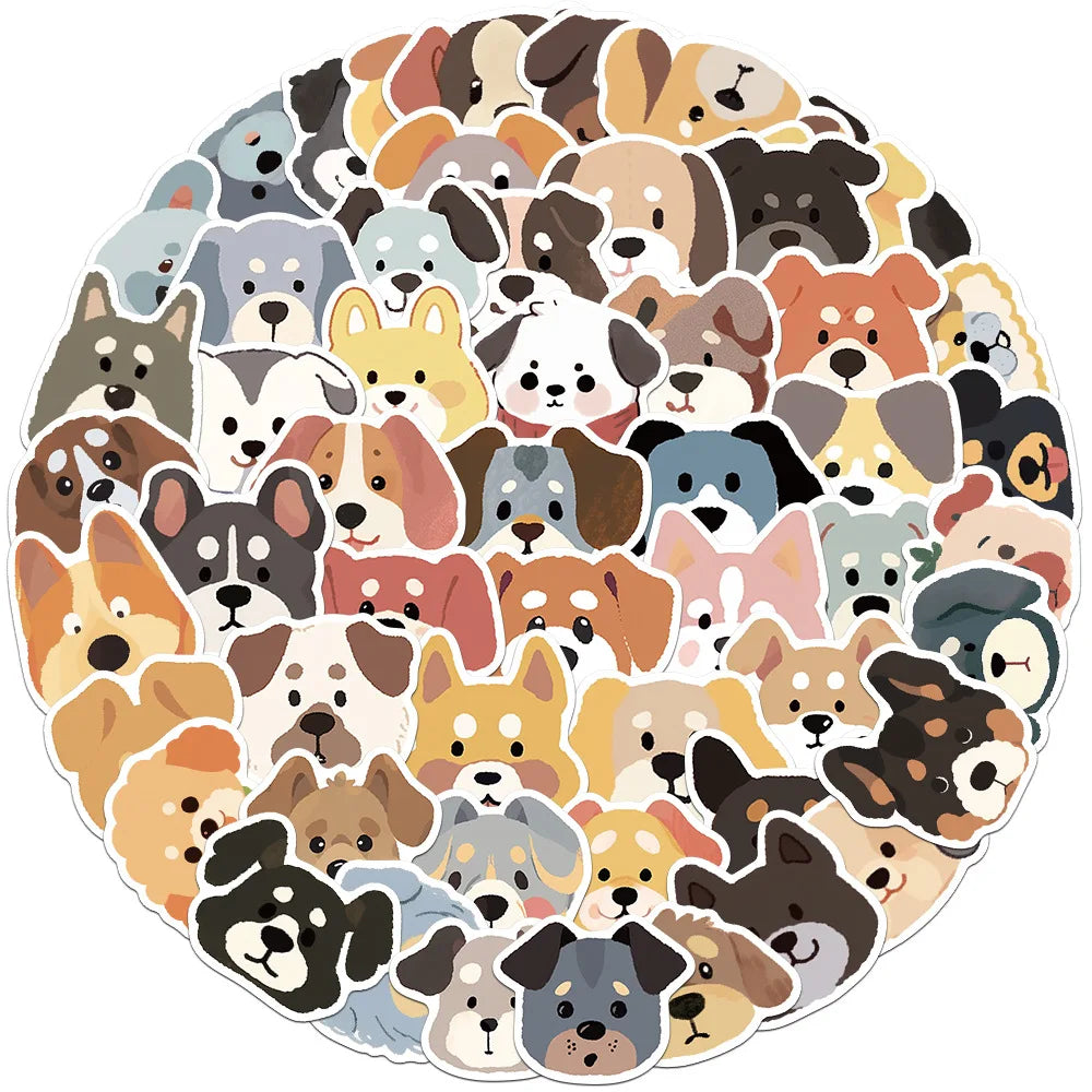 Cute Animal Dog Stickers for Snowboard Laptop Luggage Car Fridge Vinyl
