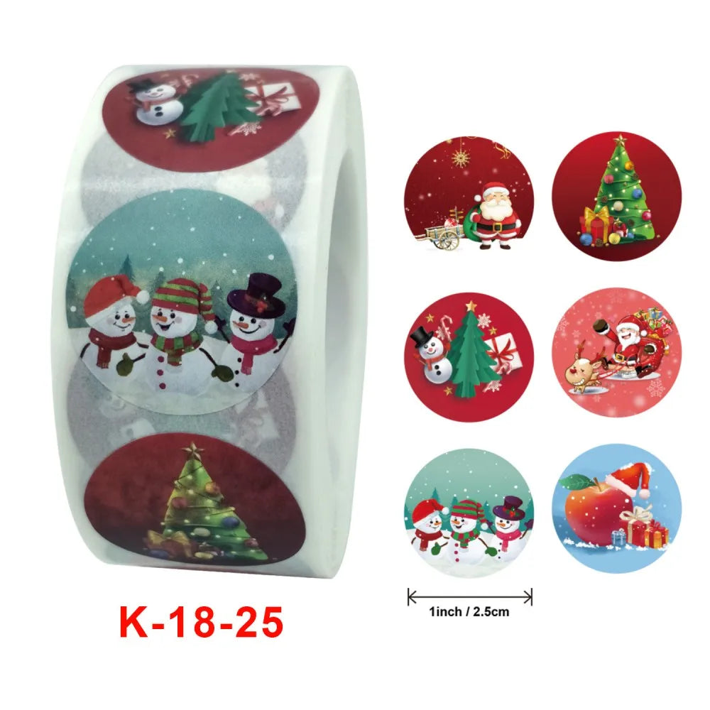 50-500pcs Cartoon Merry Christmas Sticker Santa Claus Tree Paper Label New Year Cute Snowman Stationery Stickers For Kids Gift