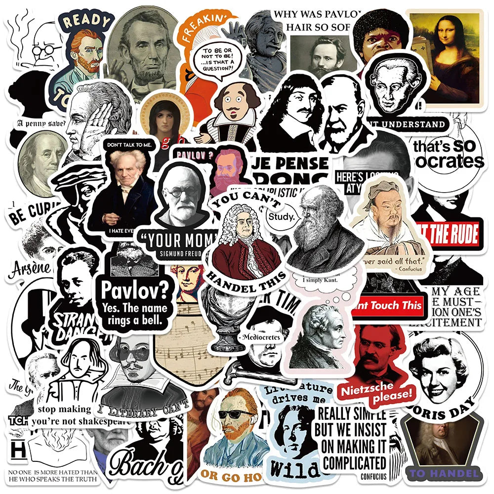 50PCS Funny Famous Person Meme Stickers Vinyl for Fridge Skateboard Laptop Helmet