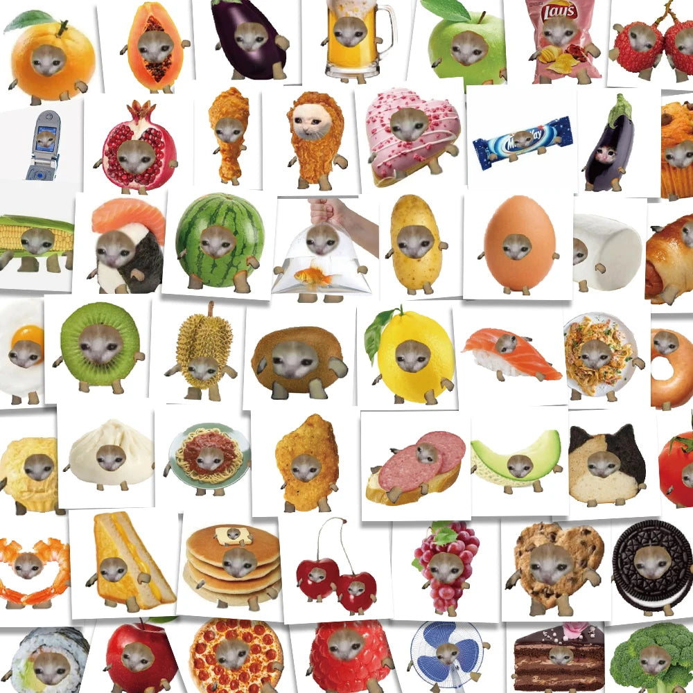 69pcs Kawaii Cat Stickers Waterproof Decals for Laptop, Phone, Notebook, Luggage, Bicycle