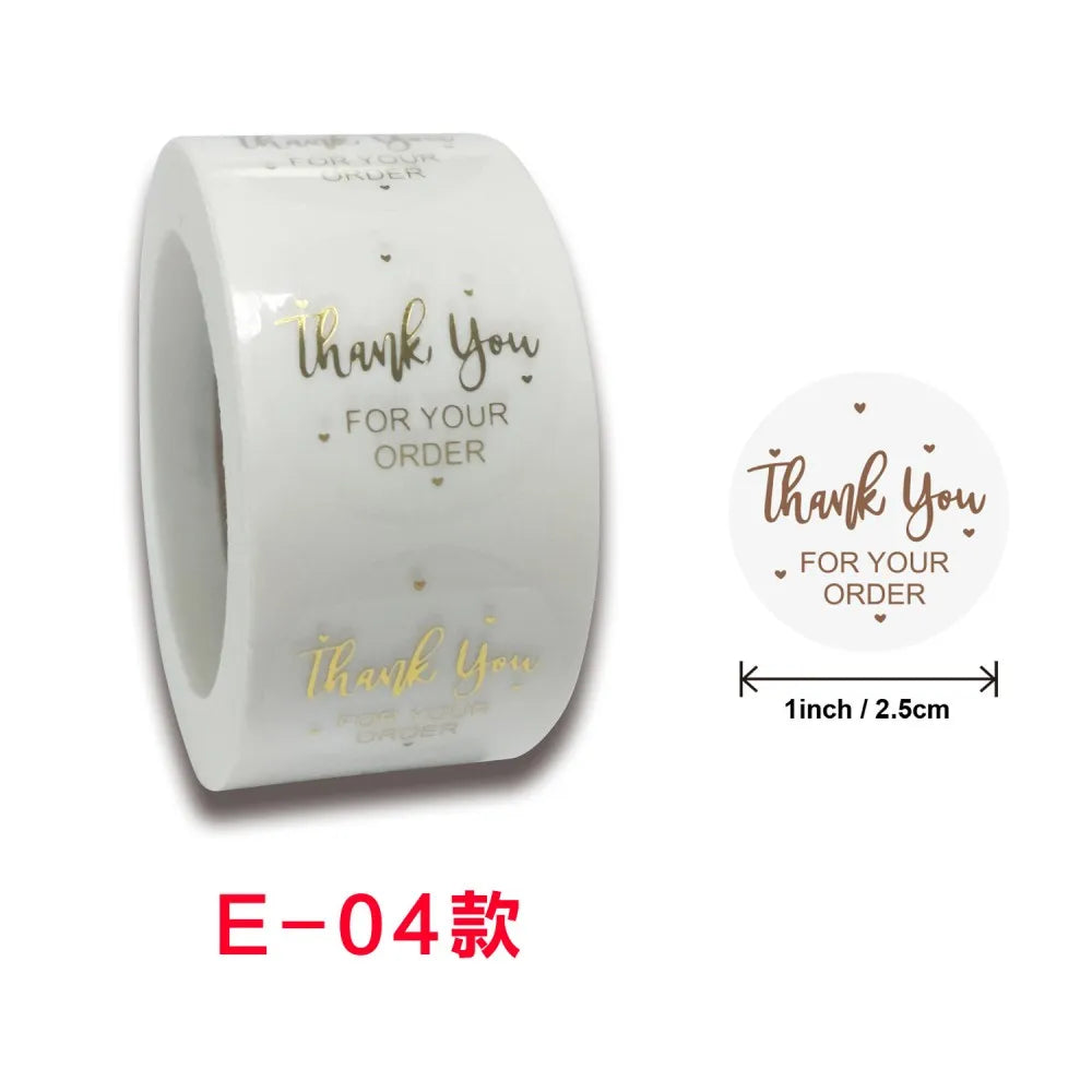 50-500pcs Luxury Bronzing Label Thank You Sealed Sticker For Cards Envelope Sealing Label Stickers Wedding Party Gift Sticker