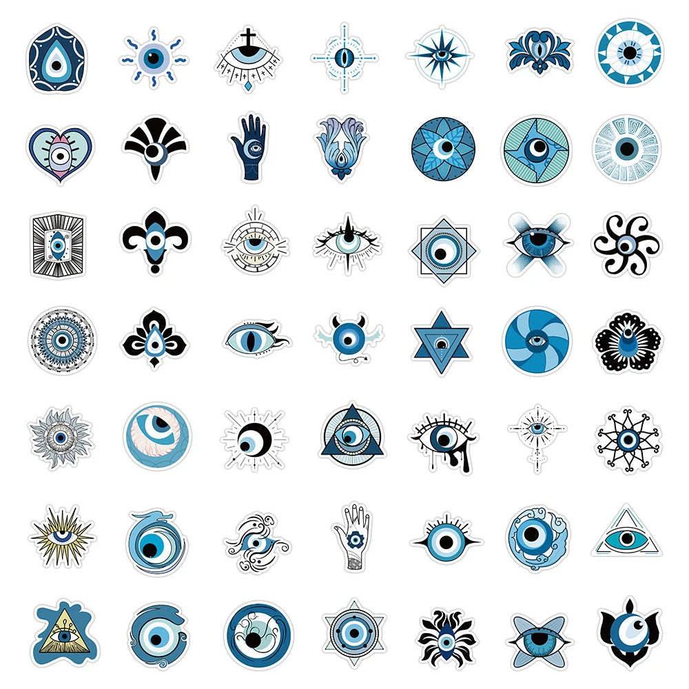 10/30/50pcs New Turkish Evil Eye Graffiti Stickers Skateboard Laptop Motorcycle Album Car Luggage Cool Waterproof Sticker Toy