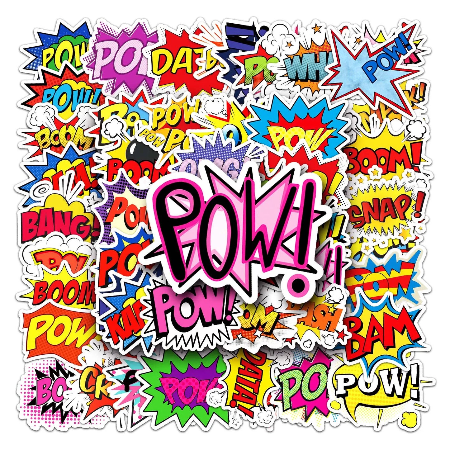 50Pcs Cartoon Waterproof Vinyl Stickers for Skateboard Snowboard