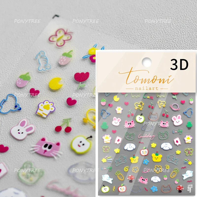 Cute Cat Nail Art Stickers - Self Adhesive Decals
