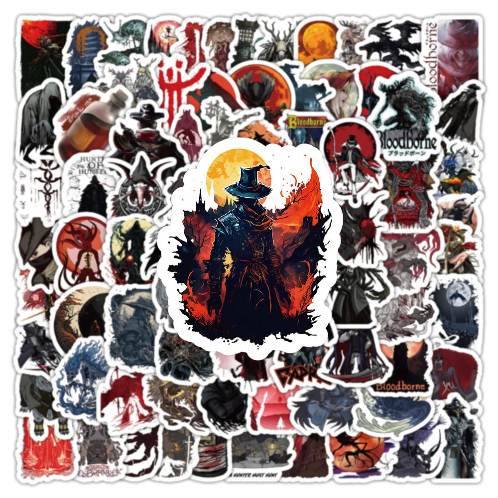 Bloodborne RPG Cartoon Stickers Pack - Laptop, Luggage, Snowboard Decals