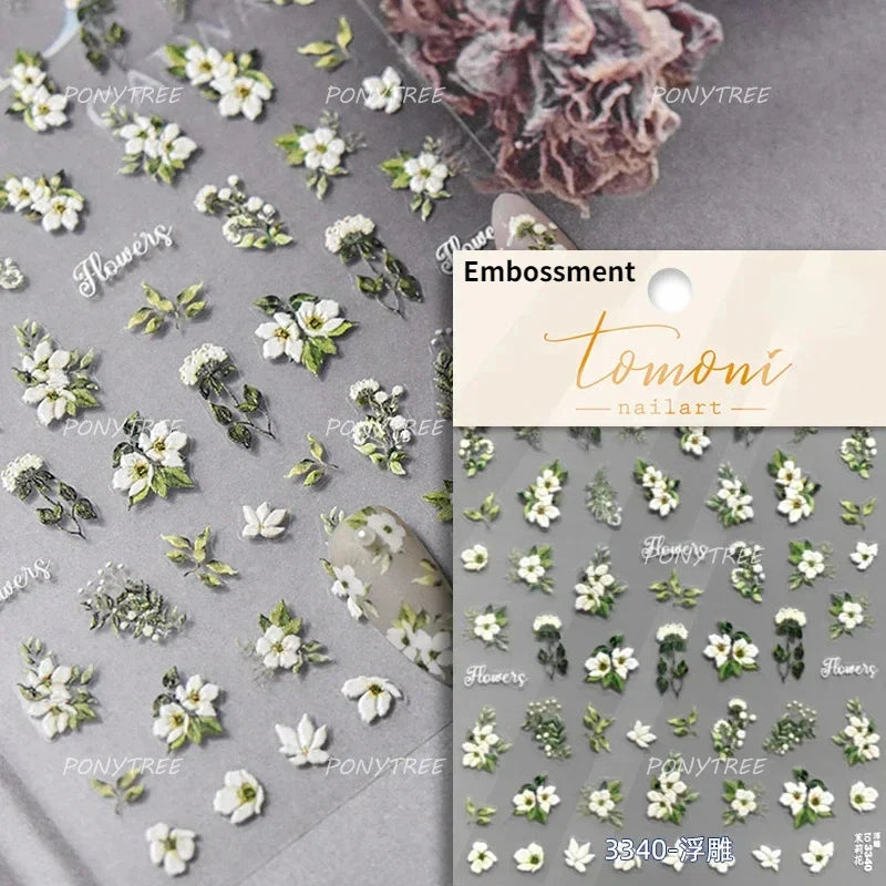 Lily Pearl Nail Art Stickers Decals Manicure Accessories