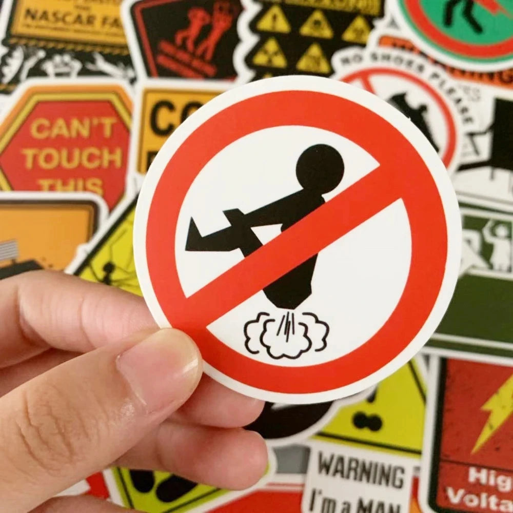 10/30/50PCS Warning and Label Sticker Packs