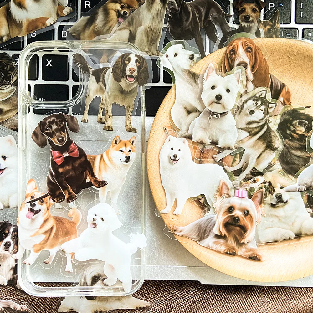 50pcs Cartoon Dog Breed Stickers for Helmet, Wall, DIY Decoration Wholesale