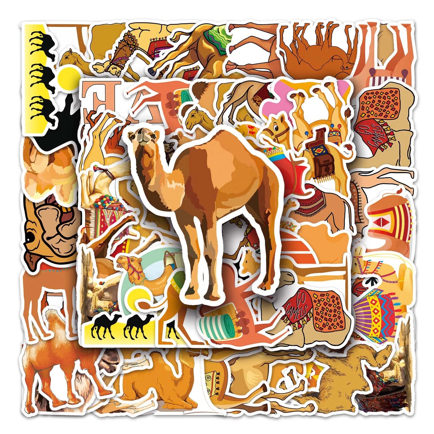 50Pcs Camel Cartoon Waterproof Vinyl Stickers for Skateboard Snowboard